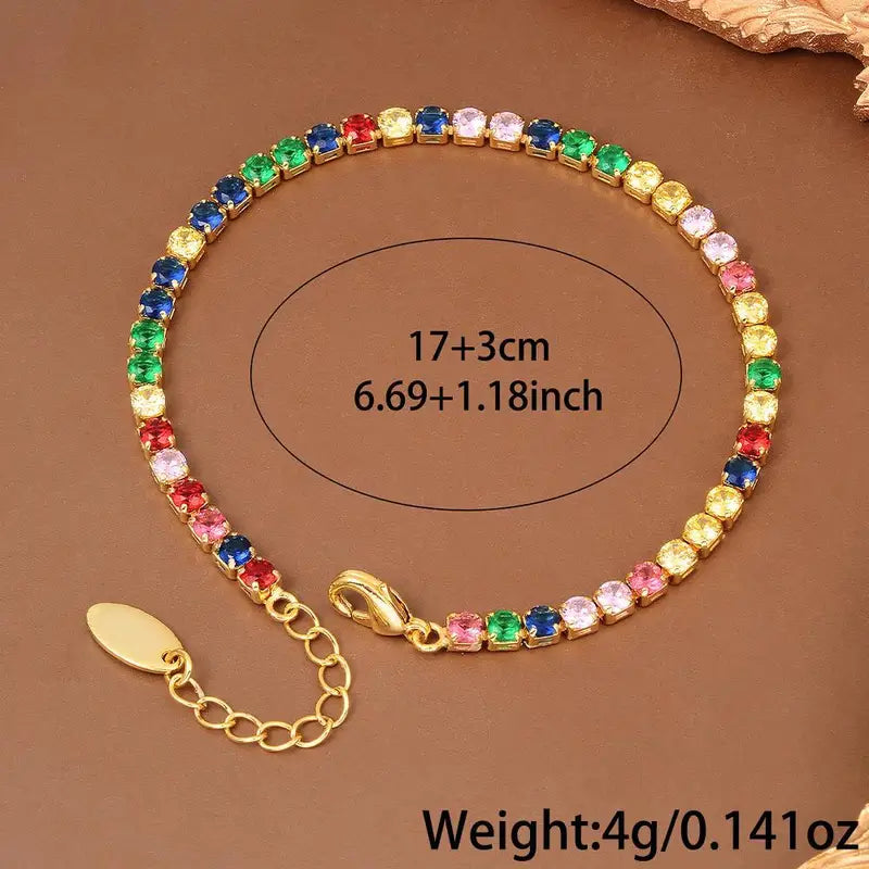 Rainbow Crystal Bracelet | Støt brystkræft