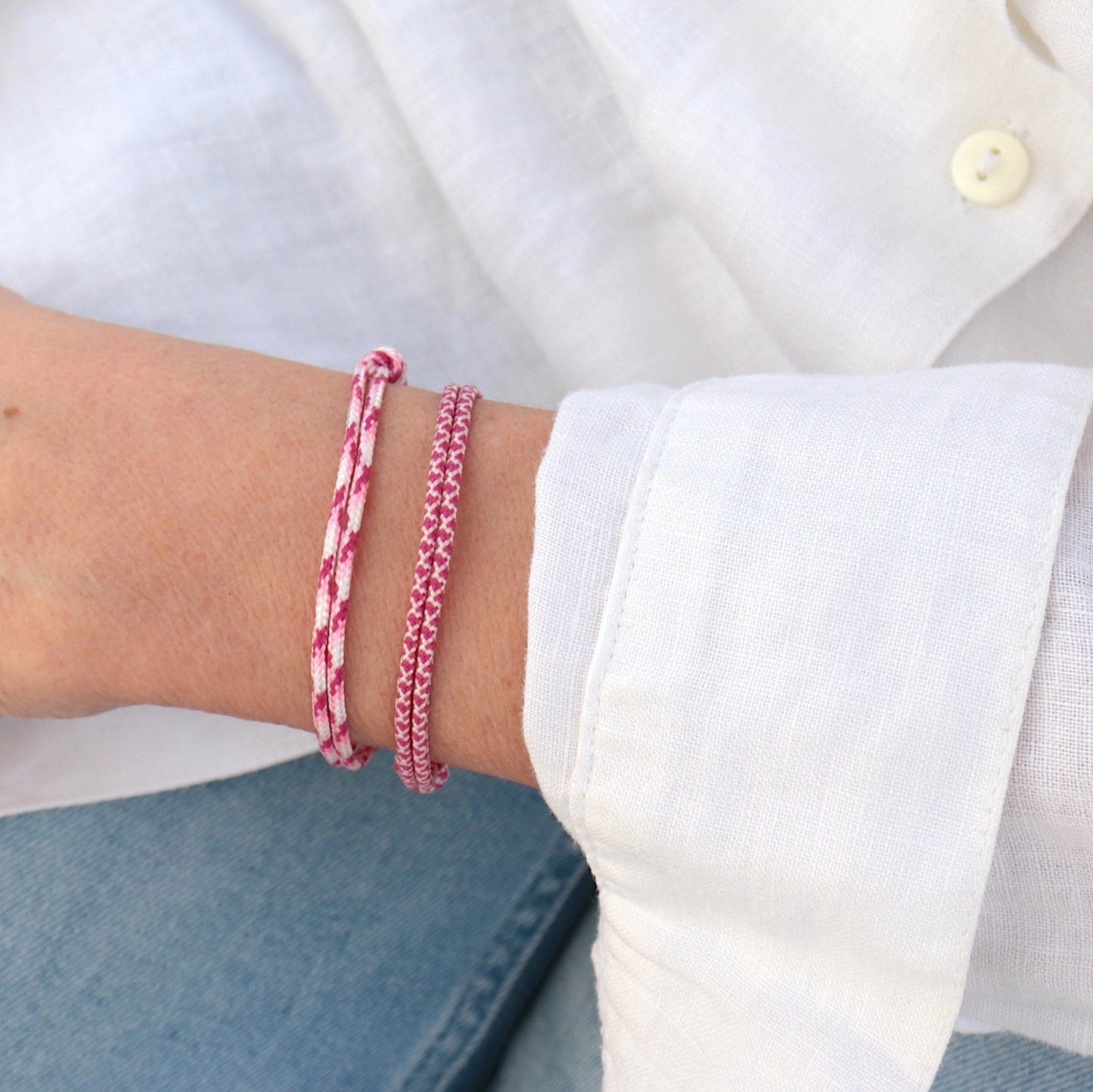 Pink Rope Bracelet | Støt brystkræft