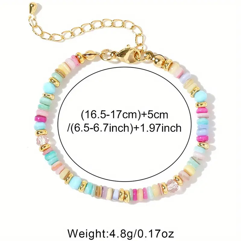 Rainbow Shell Chain Bracelet | Støt brystkræft