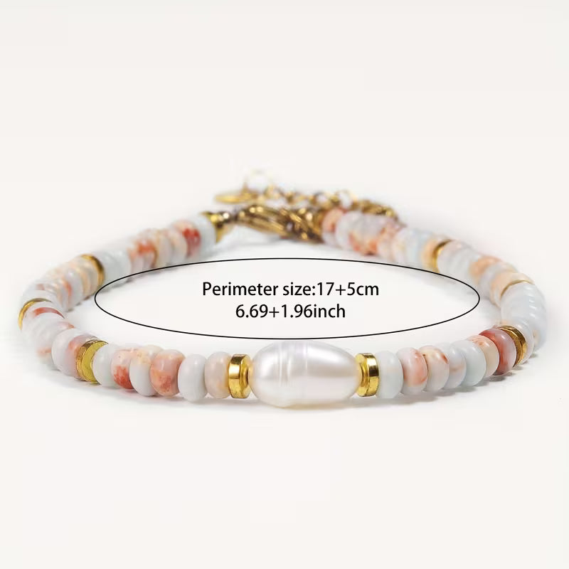 Agalmatolite Beaded Bracelet | Støt brystkræft