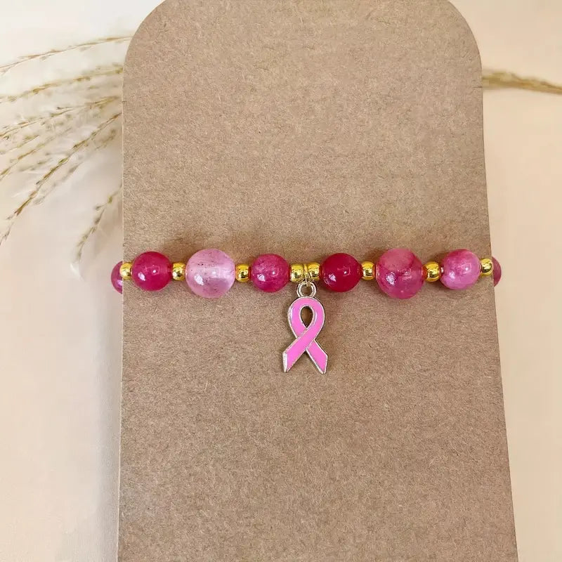 Blush Bead Bracelet | Støt brystkræft