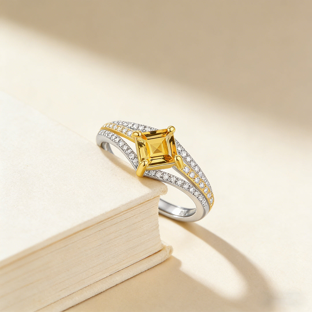 Multi-Layer Yellow Diamond Ring | Støt kampen mod brystkræft
