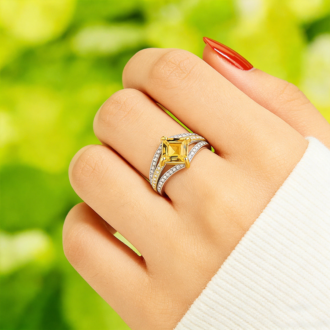 Multi-Layer Yellow Diamond Ring | Støt kampen mod brystkræft