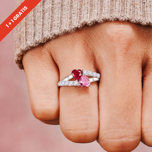 Interlinked Heart Ring | Støt brystkræft
