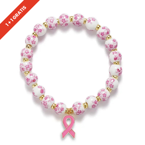 Pink Ribbon & Floral Bracelet | Støt brystkræft