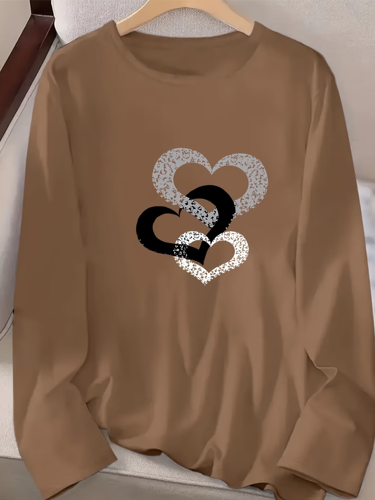 Long-Sleeve with Heart Print | Støt brystkræft