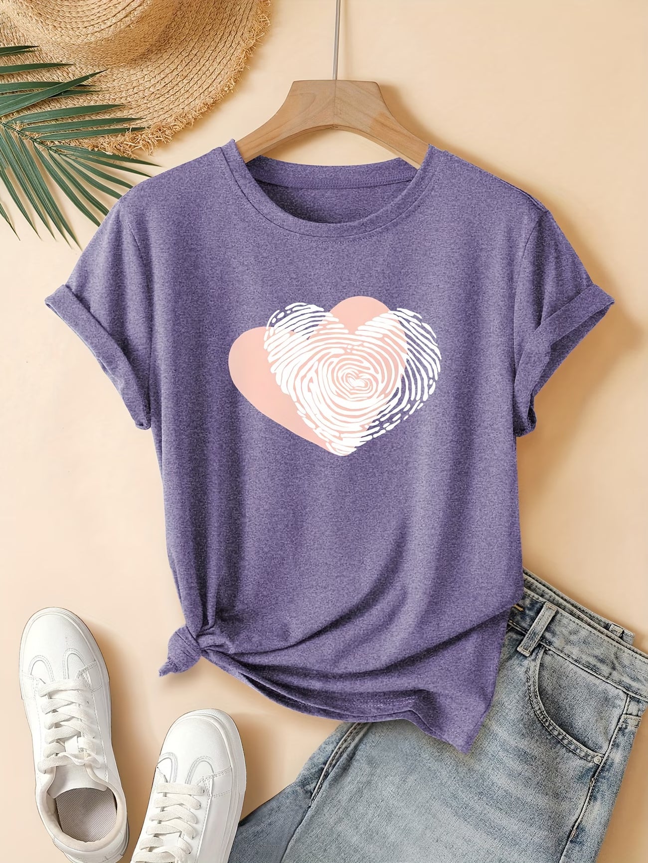 Fashionable Pink Heart T-Shirt | Støt brystkræft