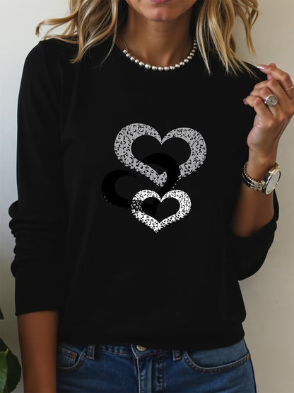 Long-Sleeve with Heart Print | Støt brystkræft
