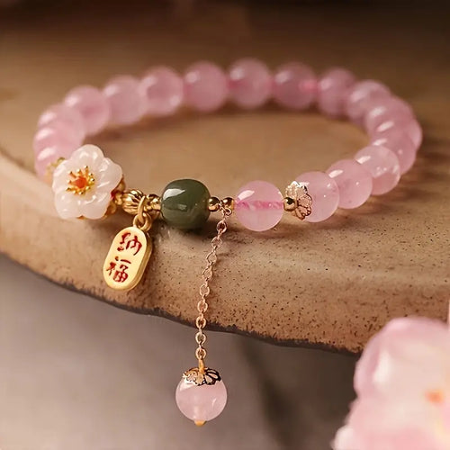 Soft Pink Flower Bracelet | Støt brystkræft