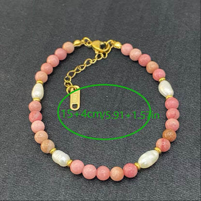 Pink Stone Pearl Bracelet | Støt brystkræft