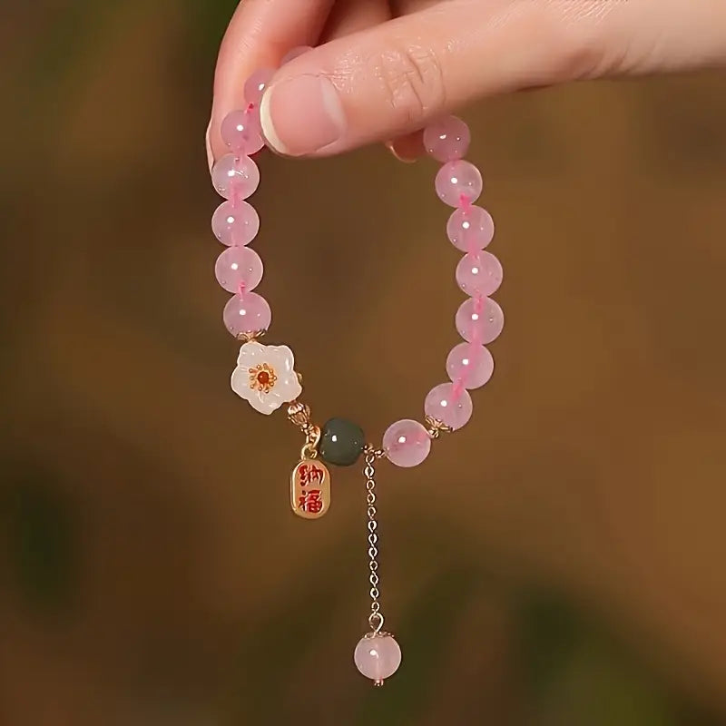 Soft Pink Flower Bracelet | Støt brystkræft
