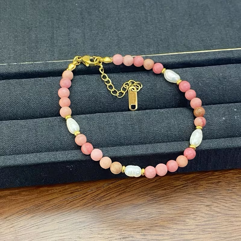 Pink Stone Pearl Bracelet | Støt brystkræft