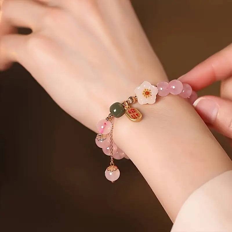 Soft Pink Flower Bracelet | Støt brystkræft
