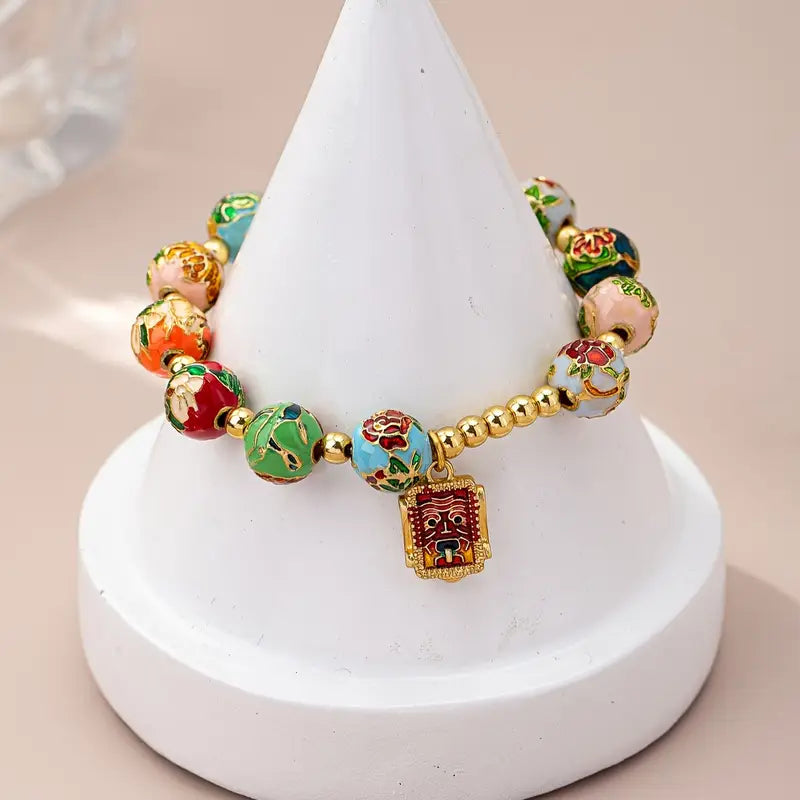 Floral Beaded Bracelet | Støt brystkræft