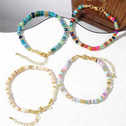 Rainbow Shell Chain Bracelet | Støt brystkræft