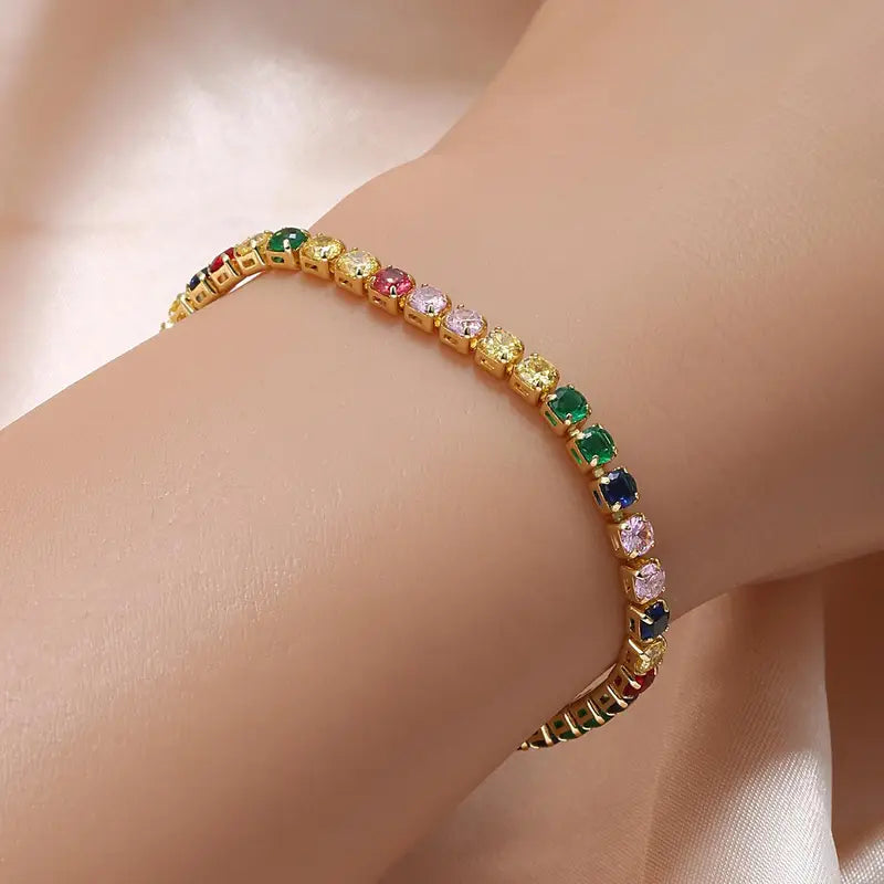 Rainbow Crystal Bracelet | Støt brystkræft