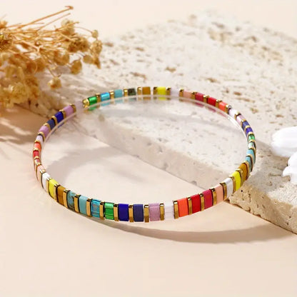 Colorful Glass-Beads Bracelet | Støt brystkræft