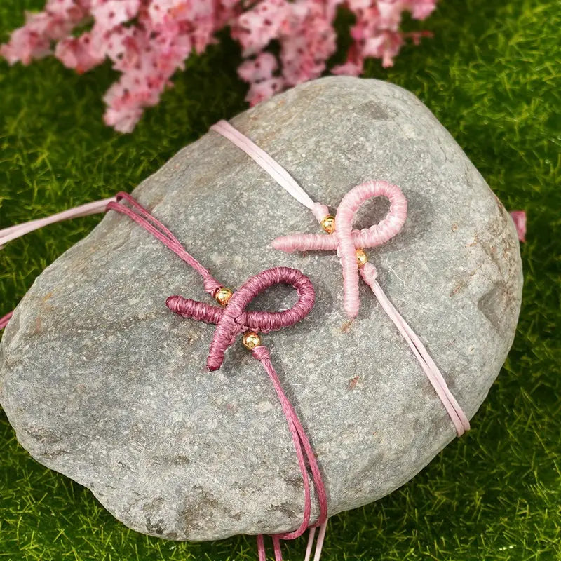 Beaded Ribbon Bracelet | Støt brystkræft