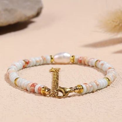 Agalmatolite Beaded Bracelet | Støt brystkræft