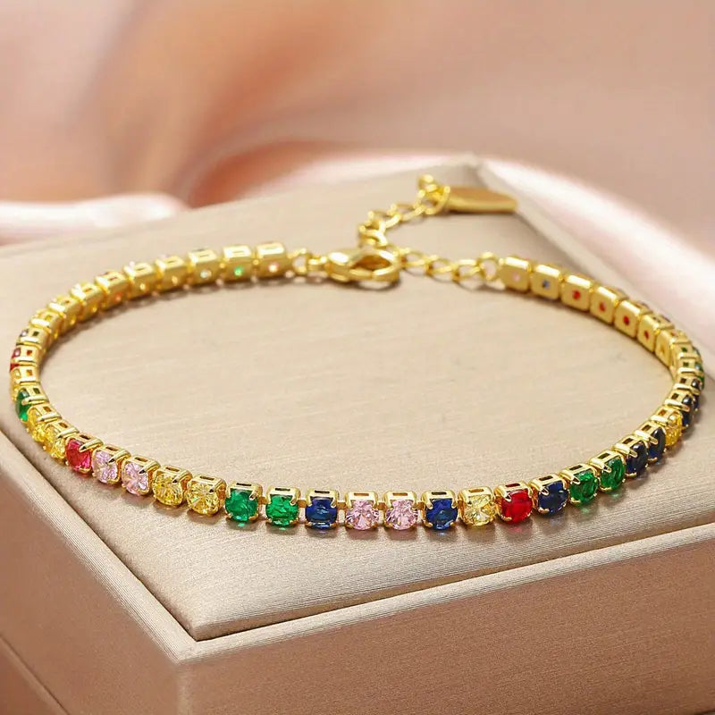 Rainbow Crystal Bracelet | Støt brystkræft