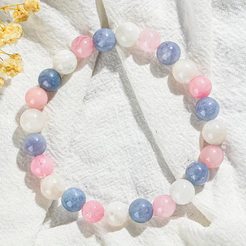 Pastel Natural Stone Bracelet | Støt brystkræft