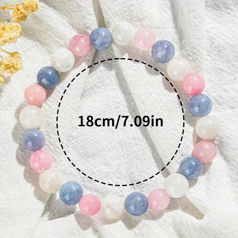 Pastel Natural Stone Bracelet | Støt brystkræft