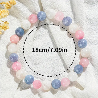 Pastel Natural Stone Bracelet | Støt brystkræft