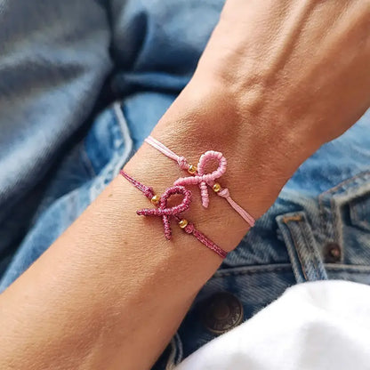 Beaded Ribbon Bracelet | Støt brystkræft