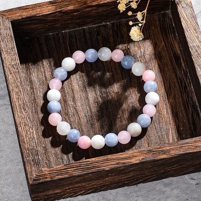 Pastel Natural Stone Bracelet | Støt brystkræft