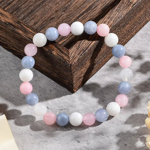 Pastel Natural Stone Bracelet | Støt brystkræft