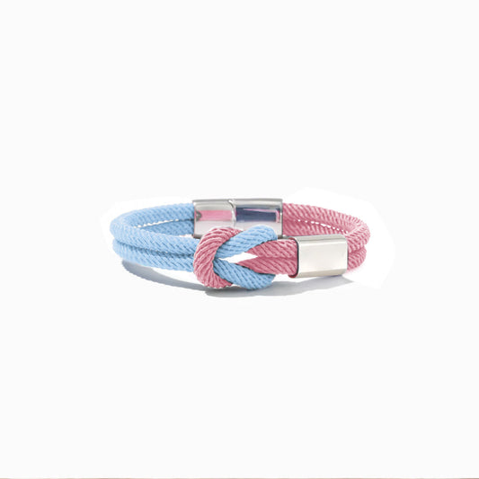 Blue & Pink Knot Bracelet | Støt brystkræft