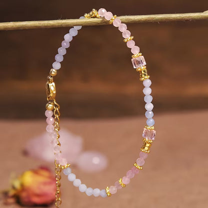Aquamarine & Rose Quartz Bracelet | Støt brystkræft