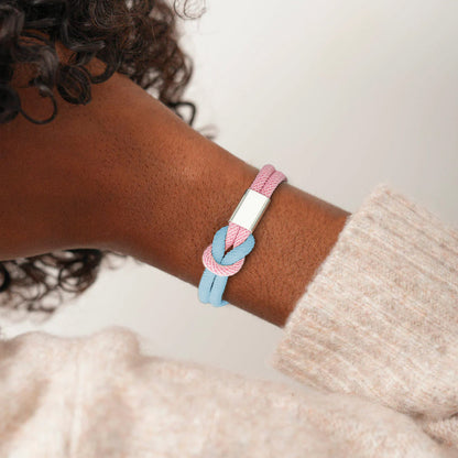 Blue & Pink Knot Bracelet | Støt brystkræft