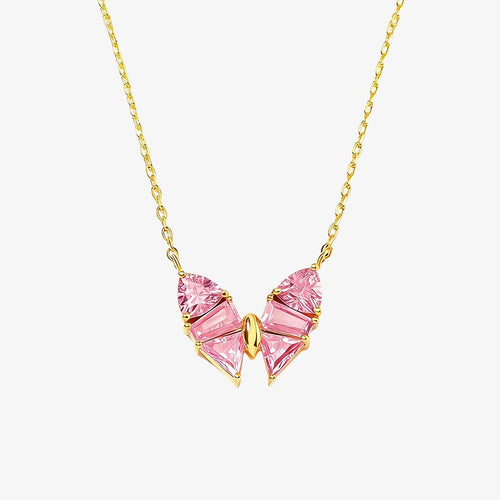 Pink Diamond Butterfly Necklace | Støt brystkræft