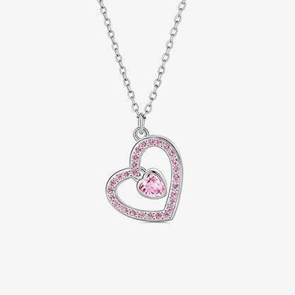 Pink Diamond Heart Necklace | Støt brystkræft