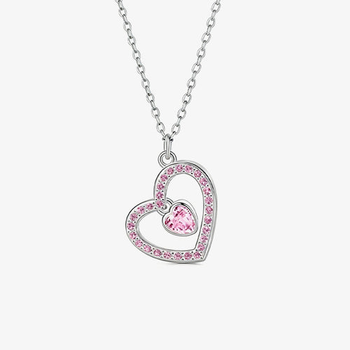 Pink Diamond Heart Necklace | Støt brystkræft