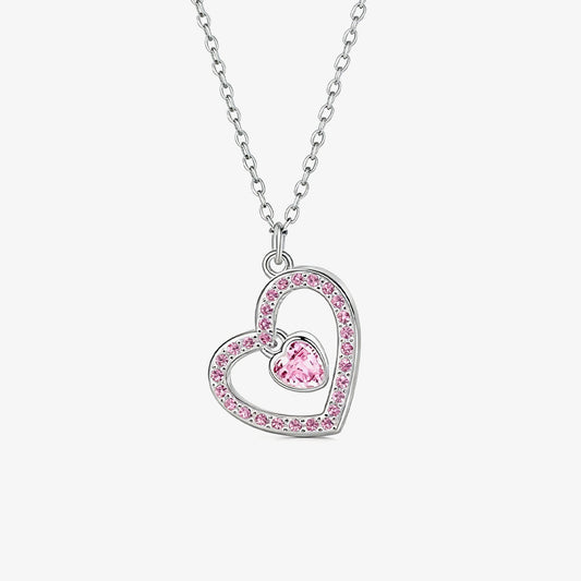 Pink Diamond Heart Necklace | Støt brystkræft