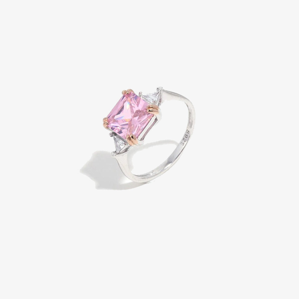 Square Pink Diamond Ring | Støt brystkræft