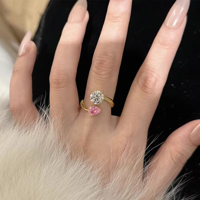 Pink Teardrop Ring | Støt brystkræft