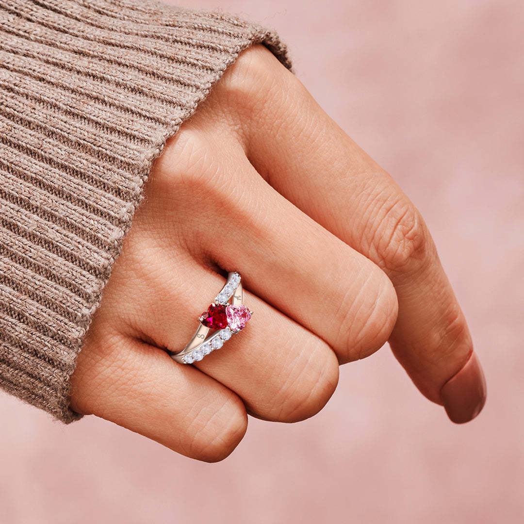 Interlinked Heart Ring | Støt brystkræft