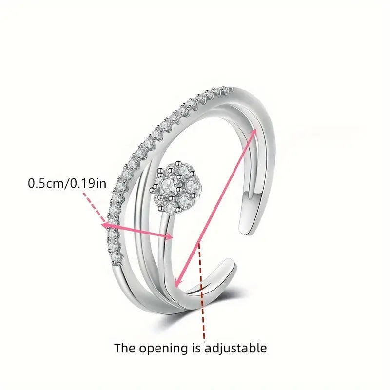 Classy Flower Stone Ring | Støt brystkræft