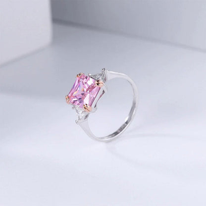 Square Pink Diamond Ring | Støt brystkræft