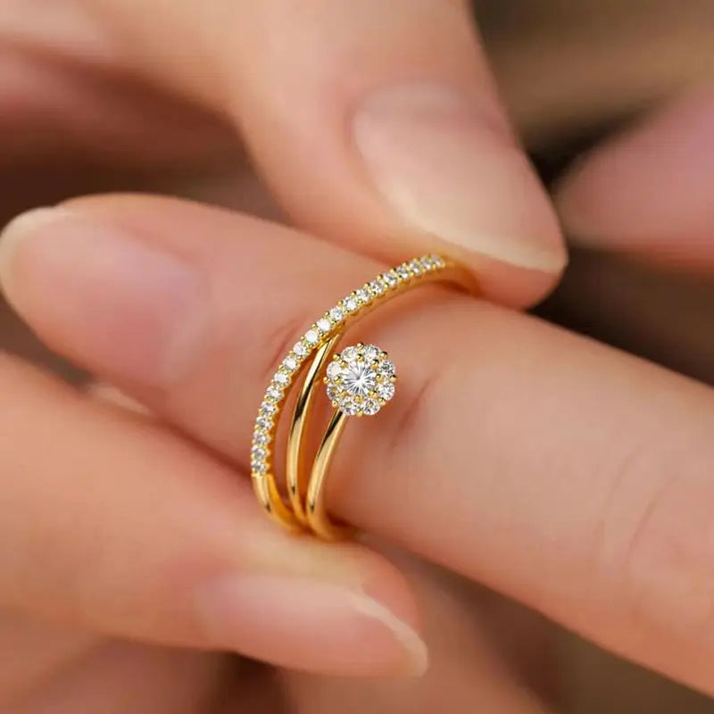 Classy Flower Stone Ring | Støt brystkræft