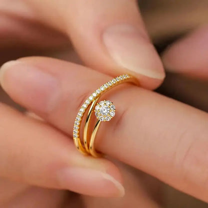 Classy Flower Stone Ring | Støt brystkræft