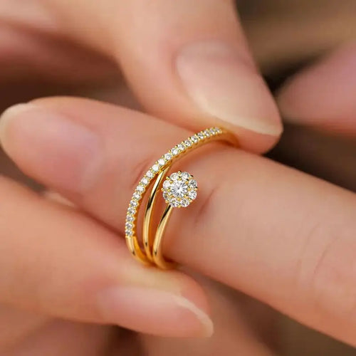 Classy Flower Stone Ring | Støt brystkræft