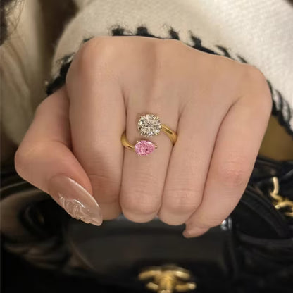 Pink Teardrop Ring | Støt brystkræft