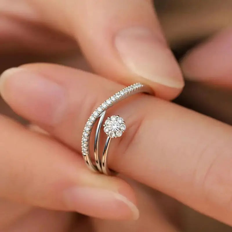 Classy Flower Stone Ring | Støt brystkræft