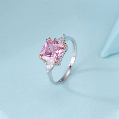 Square Pink Diamond Ring | Støt brystkræft