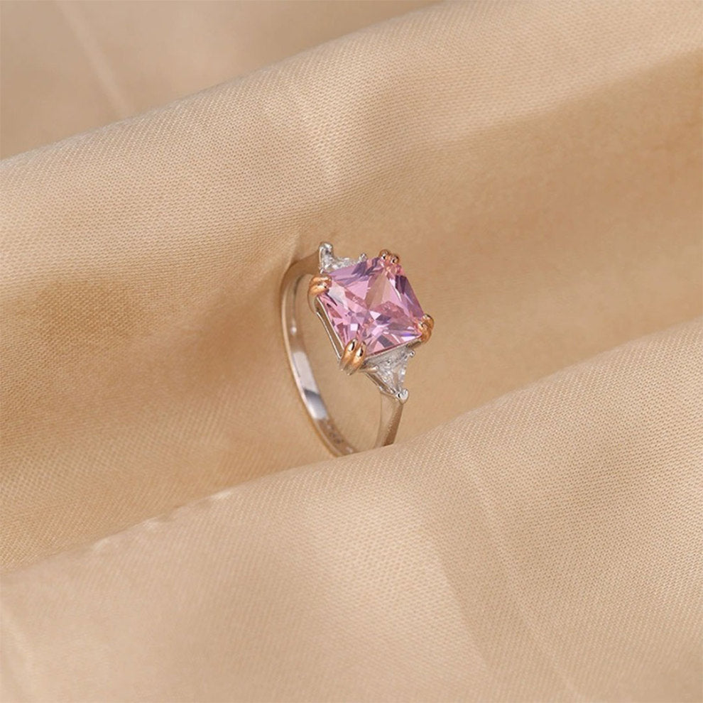 Square Pink Diamond Ring | Støt brystkræft