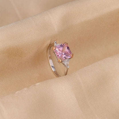 Square Pink Diamond Ring | Støt brystkræft